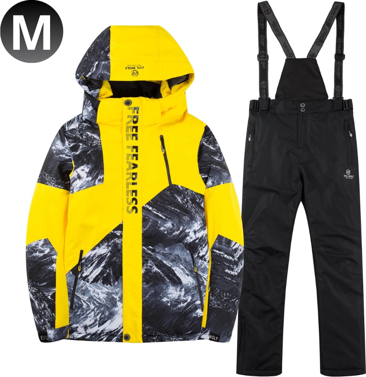 Bovista Skipak SkiBroek Skijas Ski Suit Wintersport Heren 2-Delig Geel