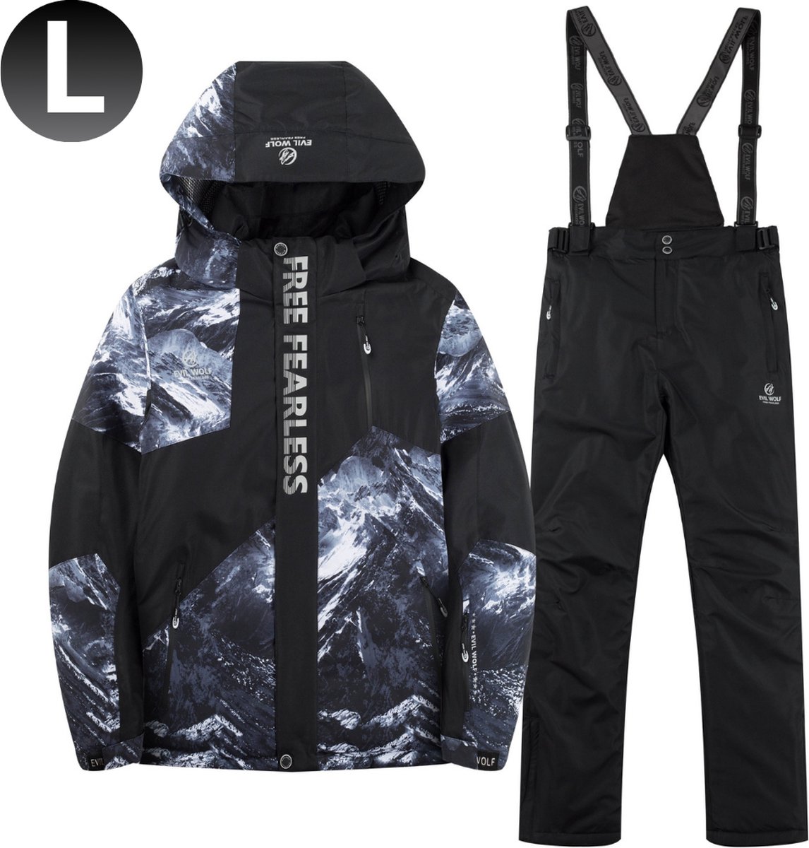 Bovista Skipak - SkiBroek - Skijas - Ski Suit - Wintersport - Heren - 2-Delig - Zwart - Maat L