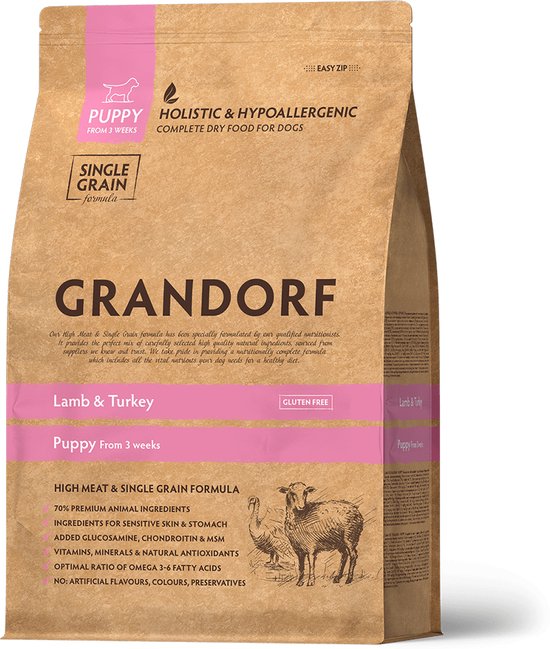 Grandorf Hondenbrokken Puppy Lam & Kalkoen 10 Kg