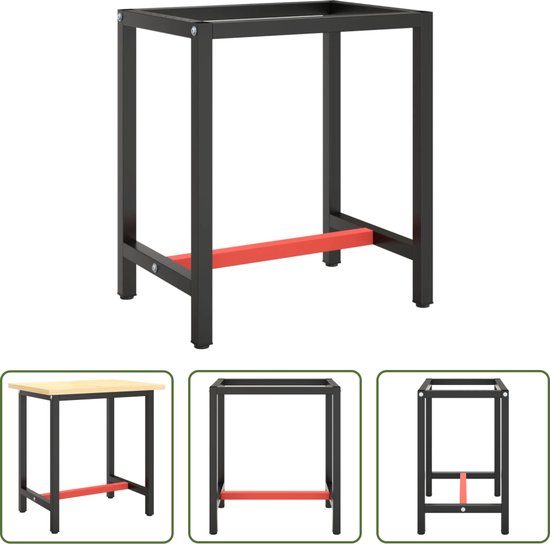 Homgoday Werkbank Gestell 150x57x79cm - Metall Werkbank Für Garage & Werkstatt