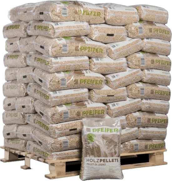 Foto: Pfeifer pellets voor pelletkachel houtpellets pellets pellet kachel pallet 65 zakken en a1 plus din plus 100 zuiver naaldhout hoge energieprestaties 15kg zakken pellets voor pelletkachel