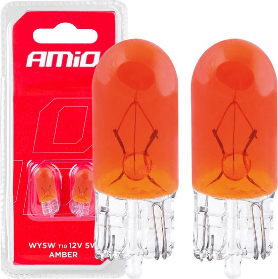 AMiO T10 Siècle des Lumières Halogène Oranje 30 lumens W2.1x9.5d (set) [Clignotant - Clignotant]