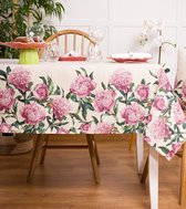 Tafelkleed - Gobelinstof - Mauve - Pioenroos - Roze bloemen - Rozen - Rechthoek Vierkant 100 x 100 cm