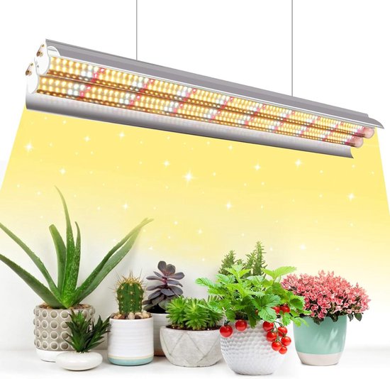 Zueyen Led-plantenlamp, 4 Lichtelementen, 80 Leds, Volledig Spectrum 10 Soorten Helderheid 360 Graden Instelbare Led Groeilamp Met Timer Ook Voor Bonsais