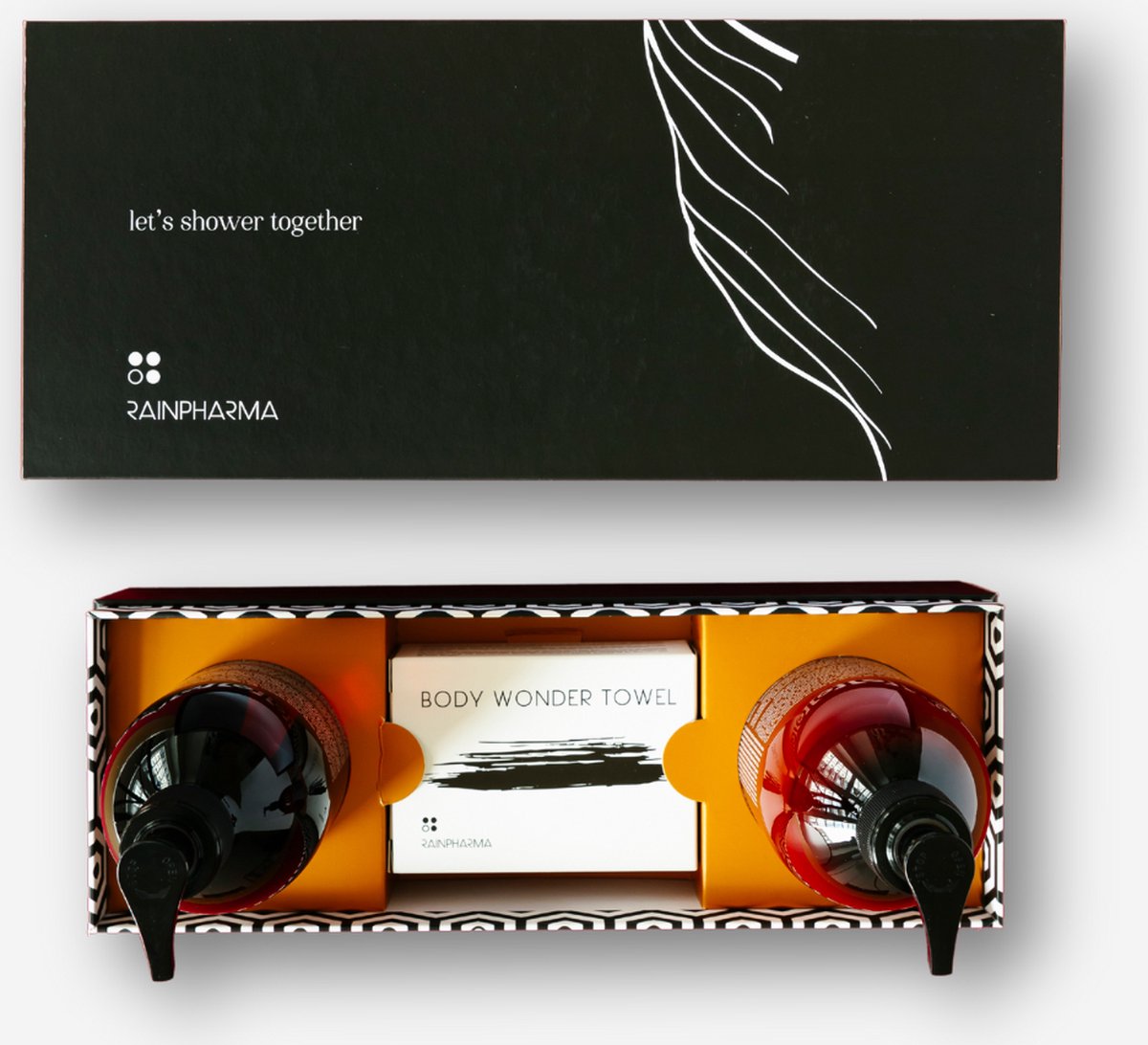 Goedkoopste RainPharma Let's Shower Together - 3-delige set - Skin lotion, Handdoek & Skin Wash - Huidverzorging - Geschenkset