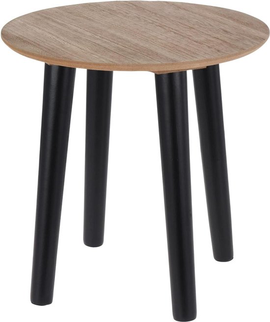 en.casa] Coffee table Rindal side table round 41,5x80 cm oak