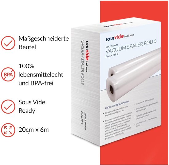 Starlyf Vakuumier-Folienrollen Vacuum Sealer Rollen, Zubehör für Starlyf Vakuumier-Folienrollen Vacuum Sealer Rollen, Zubehör für
