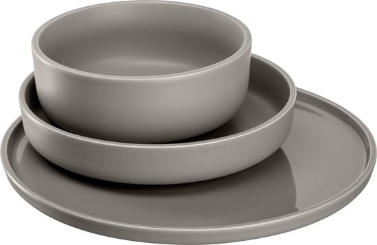 Leonardo Roma service de table 12 pièces taupe
