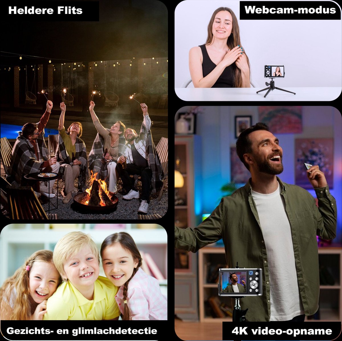 K&L Digitale Camera 4K 48MP – Compact met 16x Zoom thumbnail 4