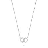 Collier Twice As Nice en argent, cercles, pierres 40 cm + 5 cm