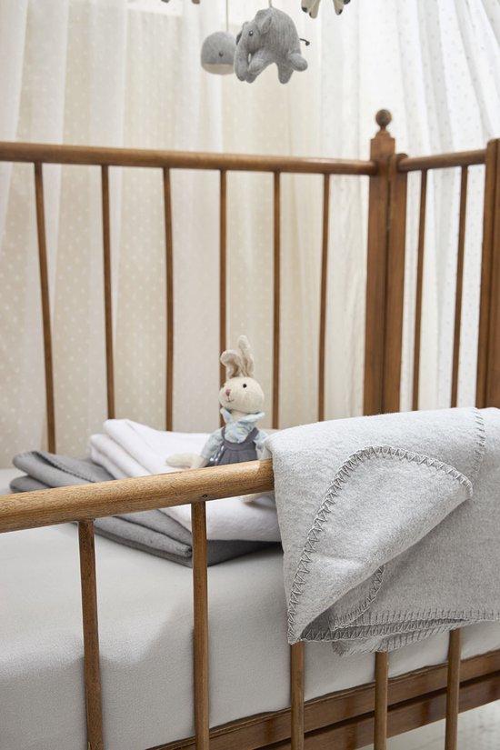 Meyco Baby Uni wiegdeken - geweven - grey - 75x100cm van Meyco — afbeelding 3