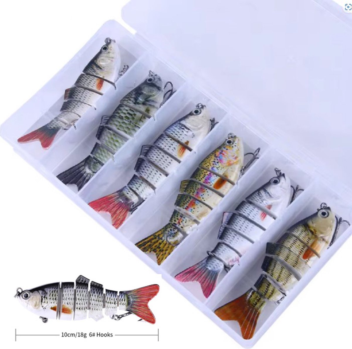 Actie4you® - Swimbait - 6 stuks - kunstaas set voor roofvissen - Zeer realistische beweging - Visplug - Rammelaar
