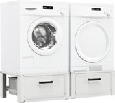 Bodo® - Wasmachine Verhoger - Dubbele Wasmachine Verhoger Met Opberglade - Wasmachine opbouwmeubel - Wasmachine Sokkel - Universeel - Wit