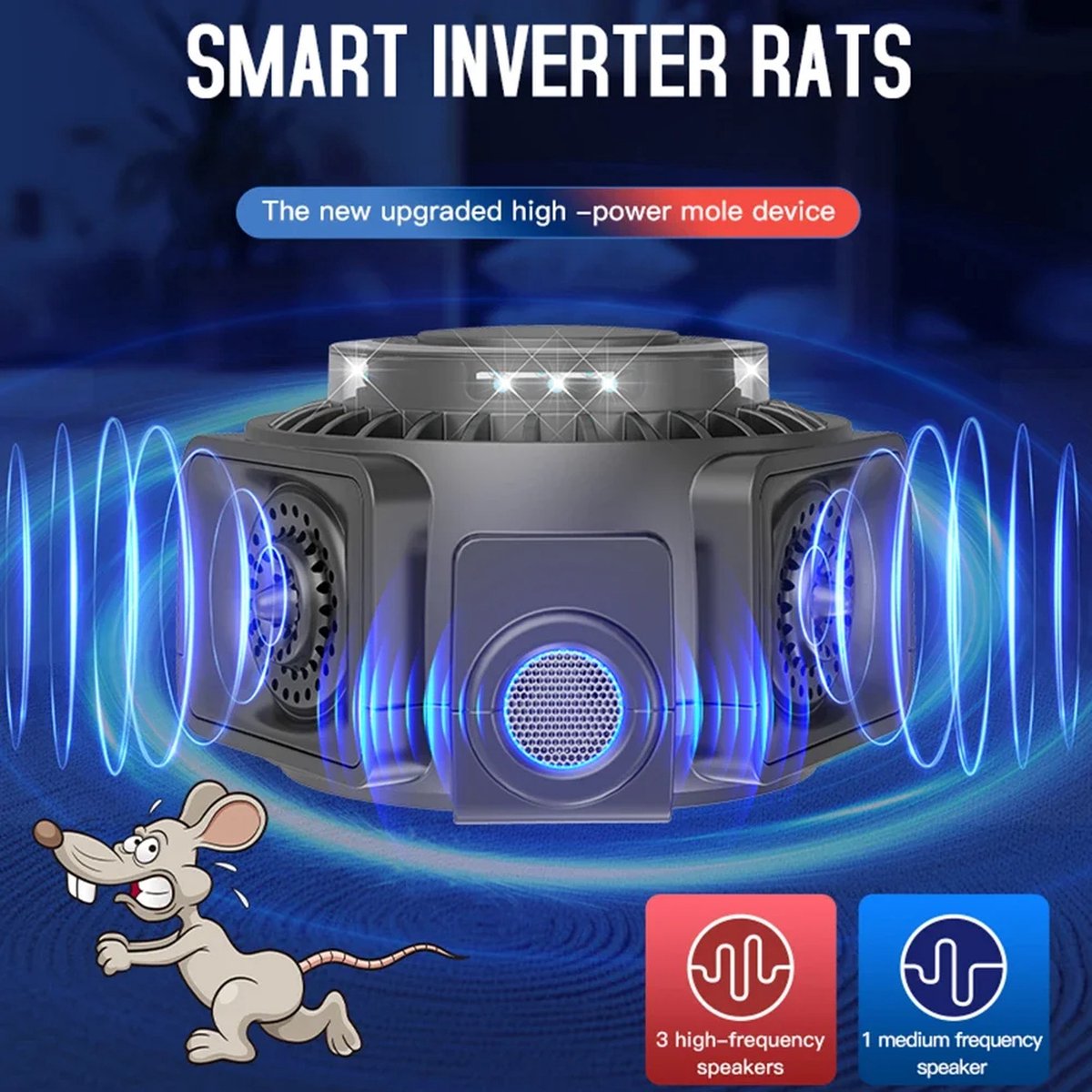 Ultrasone Muis Afschrikken 360° - Elektronische Ongediertebestrijding, Muizenbestrijding en Rattenbestrijding voor Thuis, Zolder, Garage en Hotel