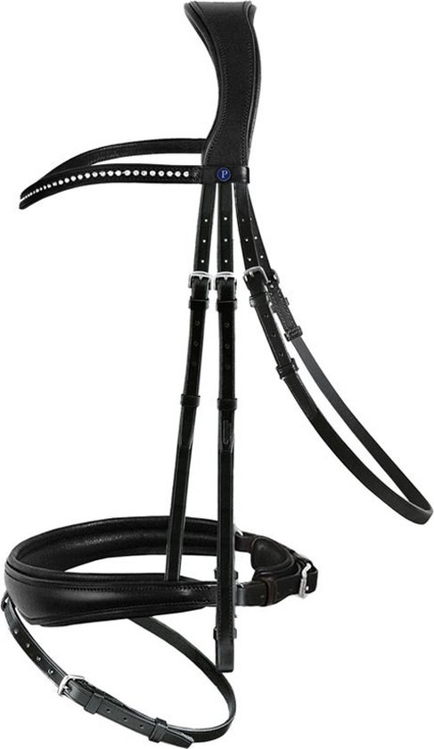 Passier Hoofdstel PassierBlu Spirit m/aansnoerneusriem Black - Cob | Zwart | Hoofdstel paard Passier Hoofdstel PassierBlu Spirit m/aansnoerneusriem Black - Cob | Zwart | Hoofdstel paard