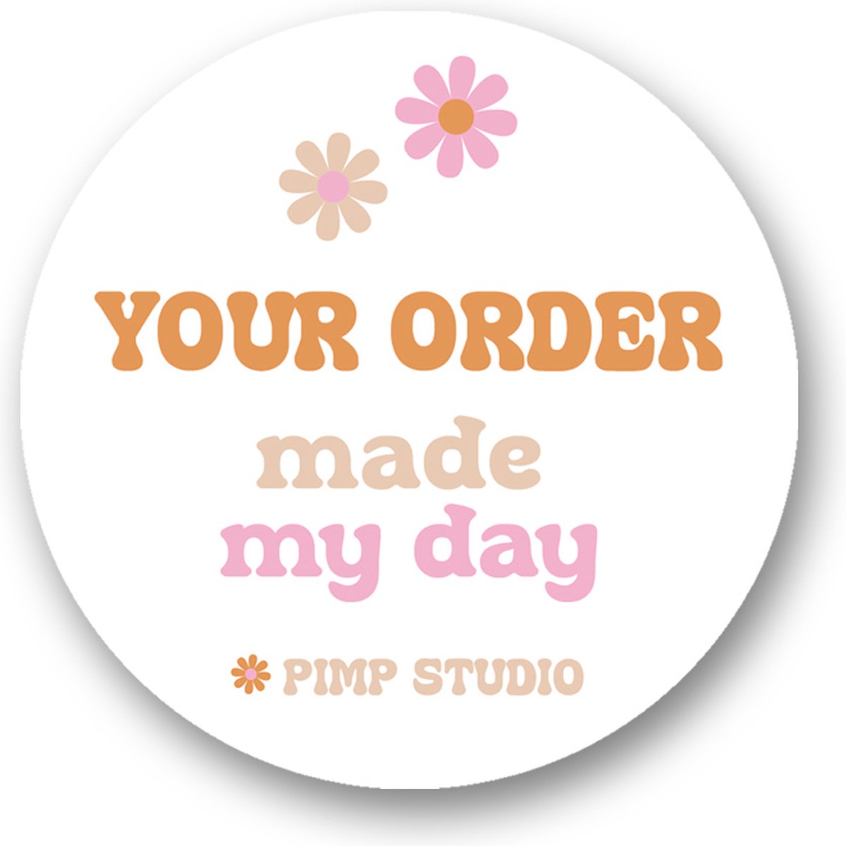 25x Stickers Your order made my day- sluitsticker bedrijf-sluitzegel bedrijf - verpakkingssticker - wensetiket met naam van website - Sluitstickers Pimp Studio