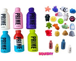 Happy Trendz® Squishy Fun set - Set of 10 Totaal - Prime 500ML Squishy - Squishy Prime Foam - Mochi Squishy 8 Stuks - Totaal 10 stuks Mystery colors