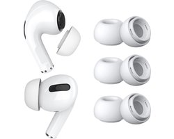 MMOBIEL 3 Paar Vervangende Oordopjes Tips Geschikt voor AirPods Pro Gen 1 & 2 - Antislip Siliconen Oordopjes met Ruisonderdrukkingsgat, Draagbare Opbergdoos en Passen in Oplaadcase - S - Wit
