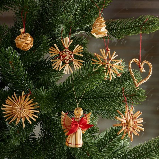 Zanfqvo Kerstboomversiering, set van strosterren, 36 stuks
