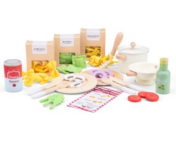foto van New Classic Toys - Houten Speelgoed Pasta Set - Speelgoedeetset 'Maak je eigen pasta' - FSC