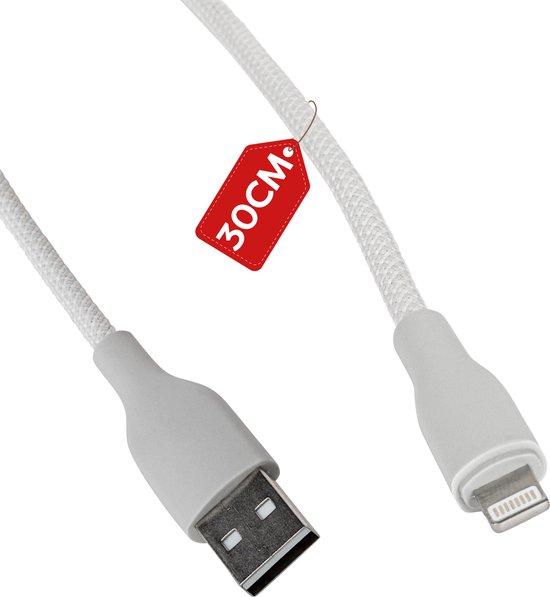 Foto: Korte usb kabel geschikt voor apple carplay en iphone oplaadkabel geschikt voor lightning naar usb a oplader kabel 30 cm kort laadkabel