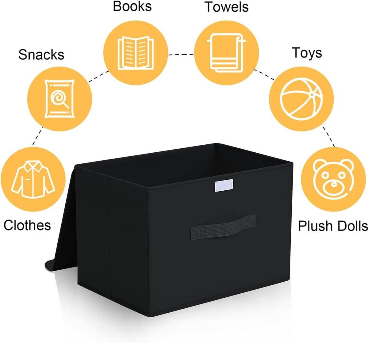 NCRGB Opvouwbare opbergdozen met deksel, 36 x 23 x 24 cm, stoffen opbergdozen met deksel, kledingorganizer, voor het opbergen van kleding, kamerorganisatie, 6 stuks, paars