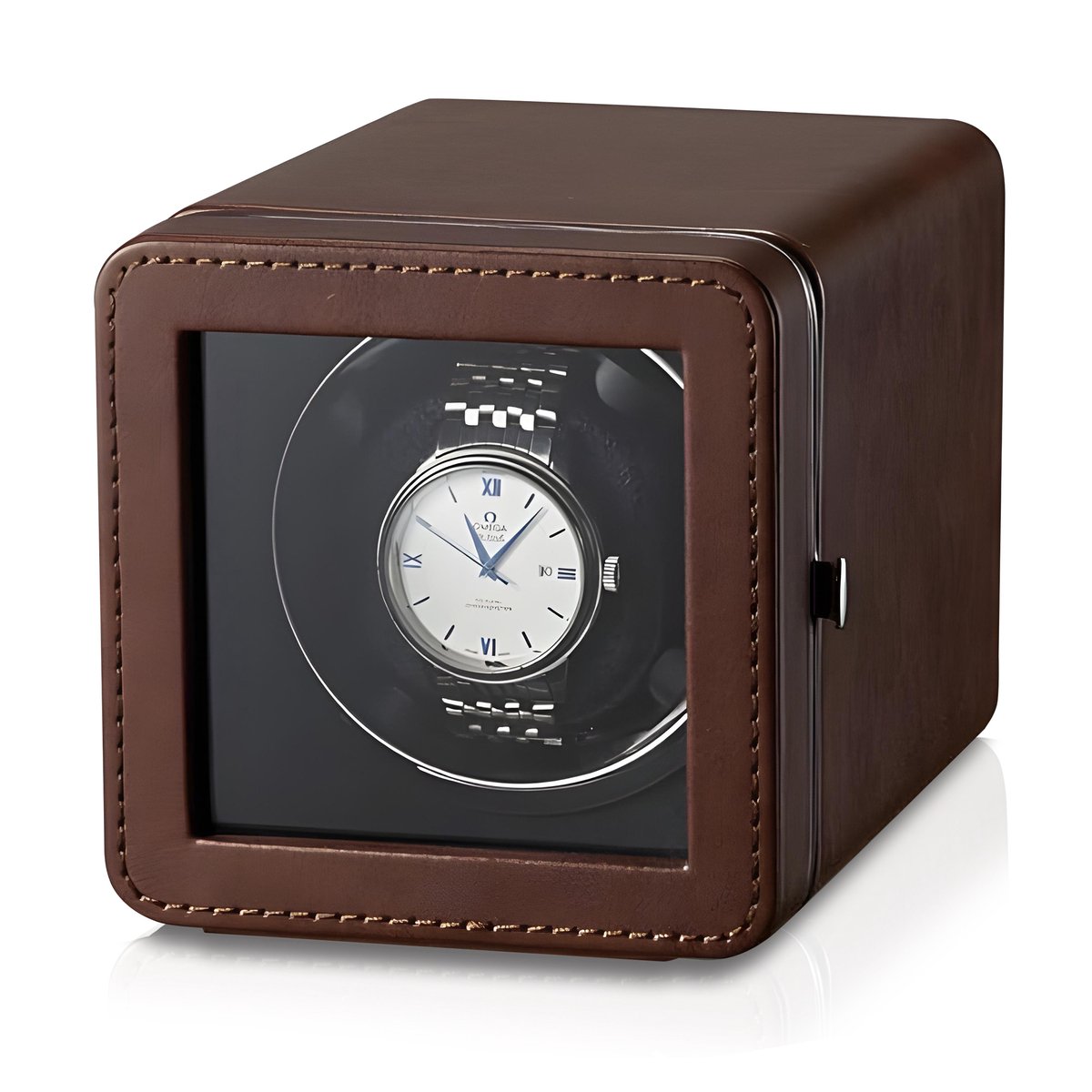 Olvy Time - Watchwinder 1 Horloge - Met Poetsdoekje - Horloge Opwinder - Horloge Winder - Horlogebox - Bruin