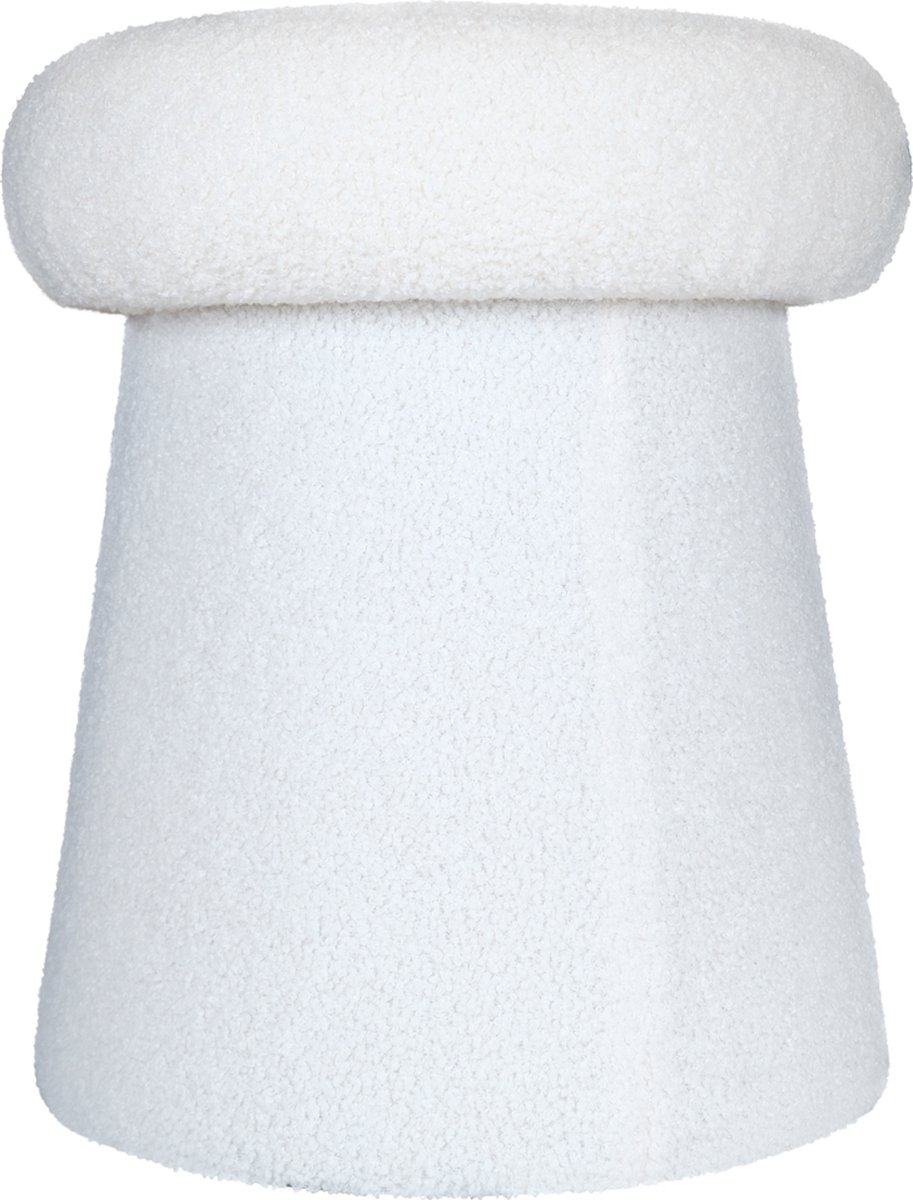 poef teddy krul wit rond dia 40cm