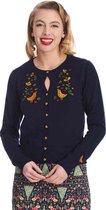 Banned - Cardigan Heritage Birdy - XL - Blauw
