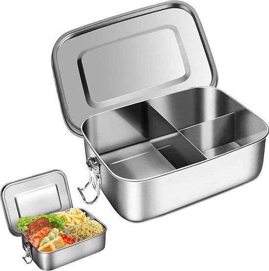 QWETCH - Geïsoleerde lunchbox voor onderweg - Flora - Voedselbox van roestvrij staal - 5 uur warm en 7 uur koud - BPA-vrij, waterdicht en herbruikbaar - Lunchbox voor kantoor, picknick, wandelen