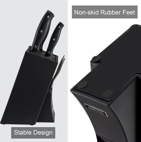 Richardson Sheffield R164HSRC58846 Knife Block with Brush Insert, Unequipped, Black, 15.5 x 11.5 x 26 cm
