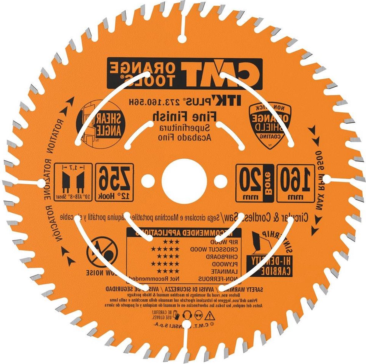 HW cirkelzaagblad 160 x 17 x 20 (+ 16) Z = 56 ATB + S – professioneel gebruik