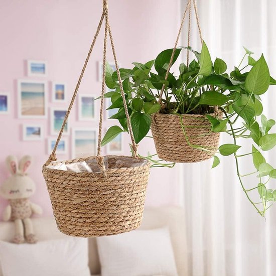 Hangende Plantenbakken Jute Touw Plantenhouder Manden Voor hangende-plantenbakken-jute-touw-plantenhouder-manden-voor