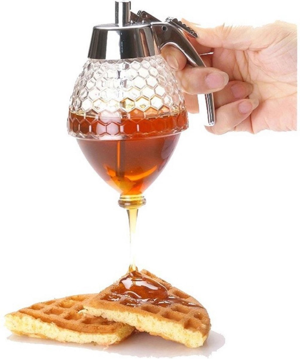 Honingdispenser - Siroop en Honing Dispenser - Kunststof - 20 CL - H15 cm