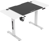 Bol.com Game bureau Stryn op wielen zit sta elektrisch 120x60x72-117 cm wit en zwart pro.tec aanbieding