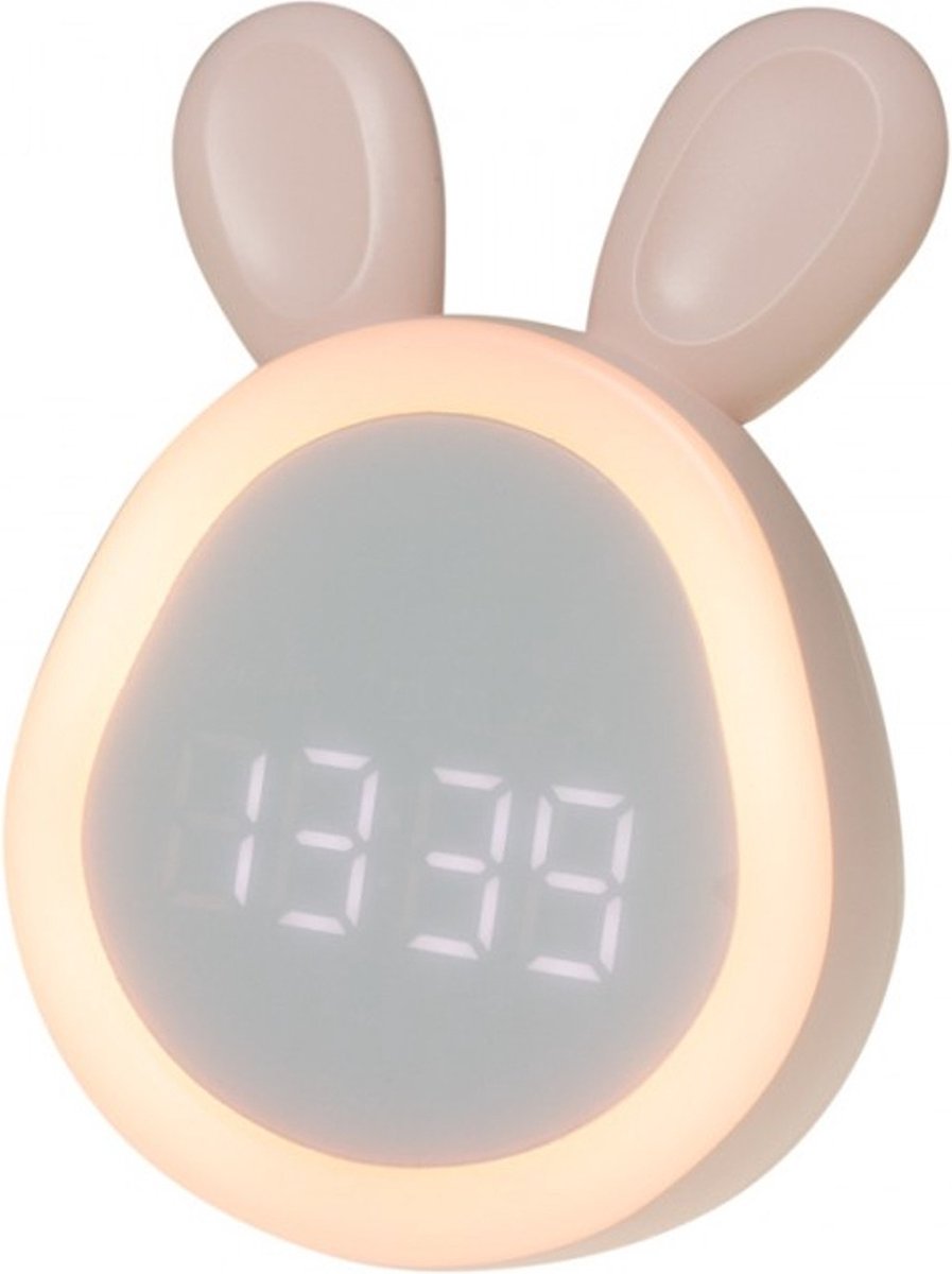 Mary's - wekker - Kinderkamer - Wekker voor kinderen - Konijn wekker - roze - USB - verlicht - MW20532
