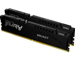 Kingston FURY Beast Black - RAM-geheugen - DDR5 - 32GB - 6000 MHz - CL36 - DIMM - 2 x 16 GB - Intel XMP 3.0 - AMD EXPO Kingston FURY Beast Black - RAM-geheugen - DDR5 - 32GB - 6000 MHz - CL36 - DIMM - 2 x 16 GB - Intel XMP 3.0 - AMD EXPO