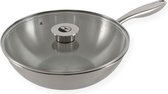 Bol.com ELLE Gourmet Classique Wokpan met Deksel - Ø 28 cm - PFAS vrije Keramische Hapjespan inductie - Geschikt voor alle warmt... aanbieding