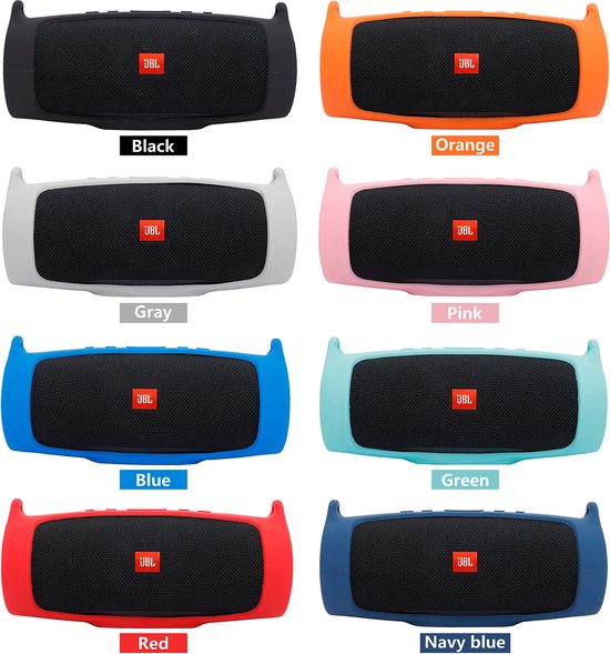 Beschermhoes geschikt voor JBL Charge 5 Bluetooth Speaker - Inclusief Draagriem - Meerdere Kleuren - Schokbestendig - Krasbestendig - Siliconen - Hoesje - Case - Bescherming - Navy Blue van Merkloos — afbeelding 2
