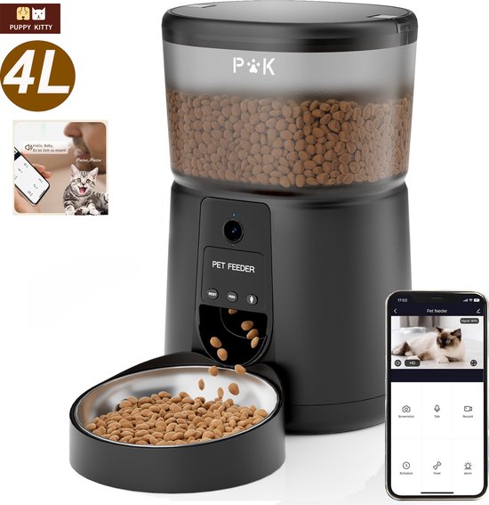 Balimo Voederautomaat kat, 4 liter, automatische voerdispenser voor