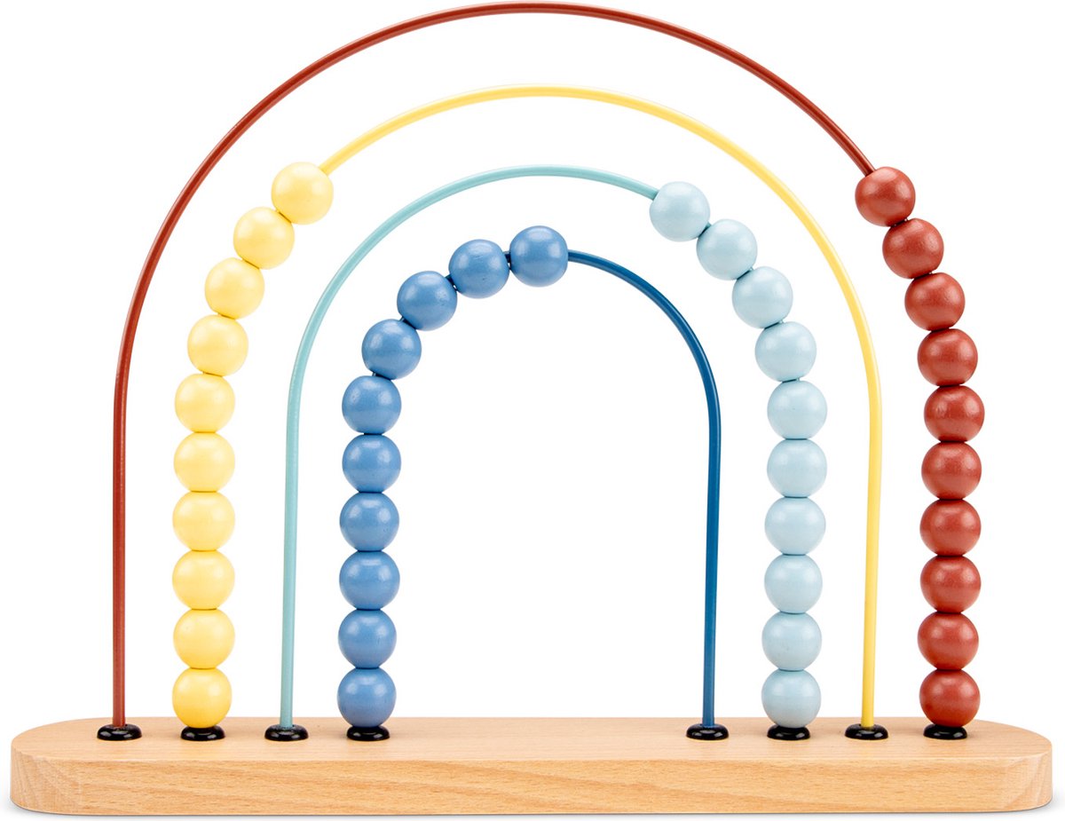 Woet® Houten Telraam Abacus - Pastelkleurig Reken Speelgoed - Leer Tellen en Kleuren Herkennen - Educatief Telspel - FSC - Vanaf 1 Jaar