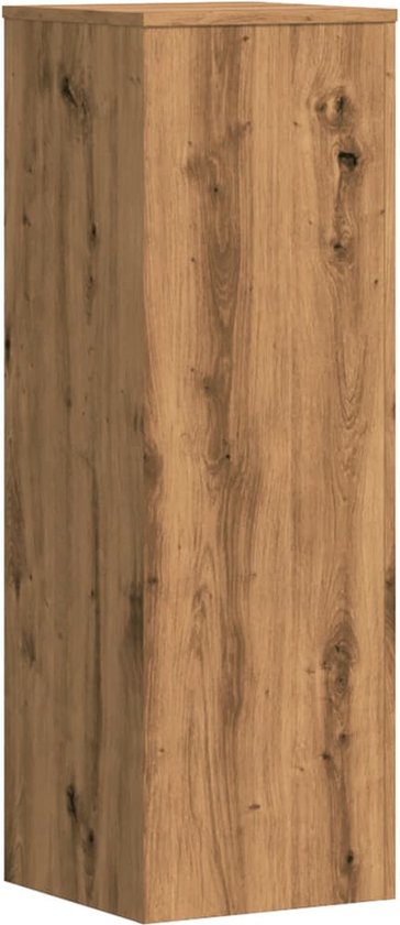 vidaXL - Plantenstandaard - 33x33x100 - cm - bewerkt - hout - artisanaal - eiken