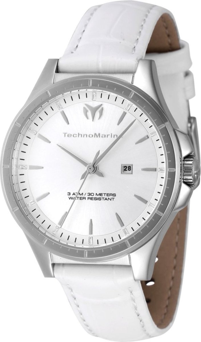 TechnoMarine MoonSun TM-822039 Dames Horloge - Waterdicht - Analoog - Quartz Uurwerk - Roestvrij Staal met zilveren Wijzerplaat - 36mm