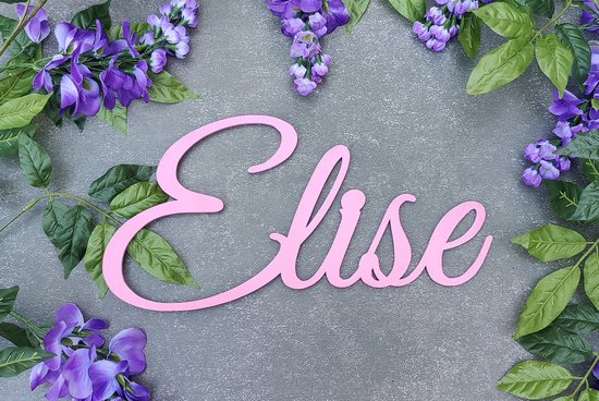 Plaque signalétique sculptée en bois - Personnalisée - Chambre de bébé baby shower - Bébé - Décoration - Cadeau maternité - Rose