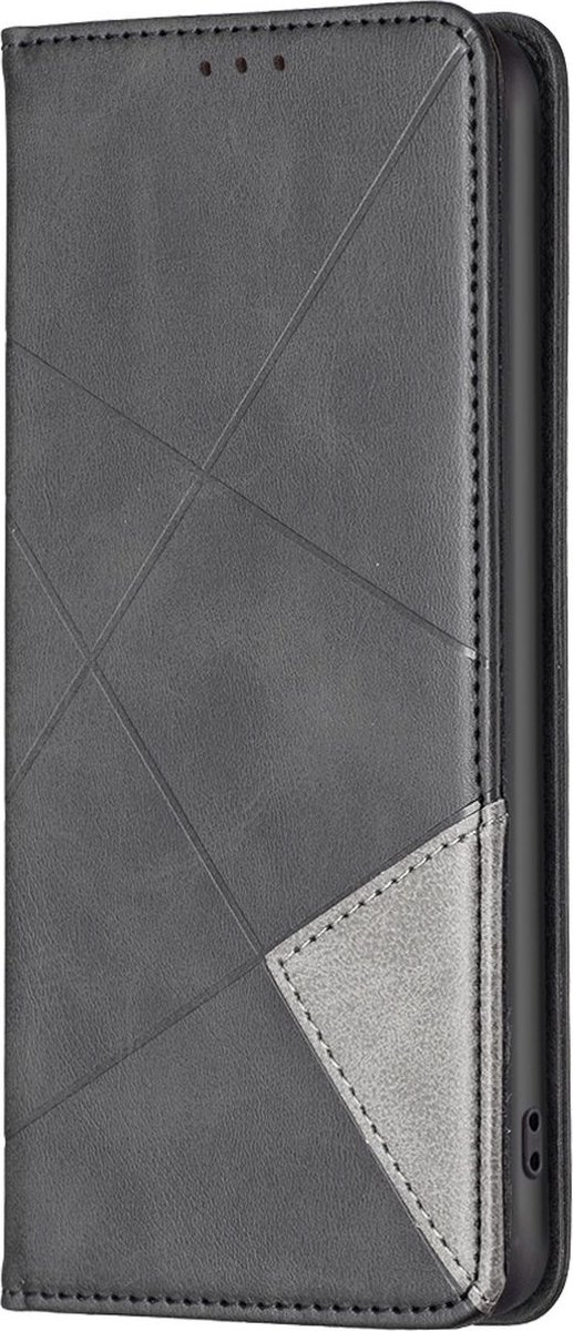 Mobigear Telefoonhoesje geschikt voor Honor 90 Lite Hoesje | Mobigear Rhombus Slim Bookcase | Pasjeshouder voor 2 Pasjes | Telefoonhoesje voor Pinpas / OV Kaart / Rijbewijs - Zwart