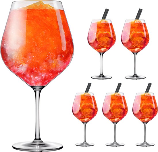 Foto: Ten aperol spritz glazen van kristal 750ml 42 aperol spritz recepten 6 stuks aperol glas aperol glazen cadeau cocktail glazen aprol spritz glazen cocktailglazen