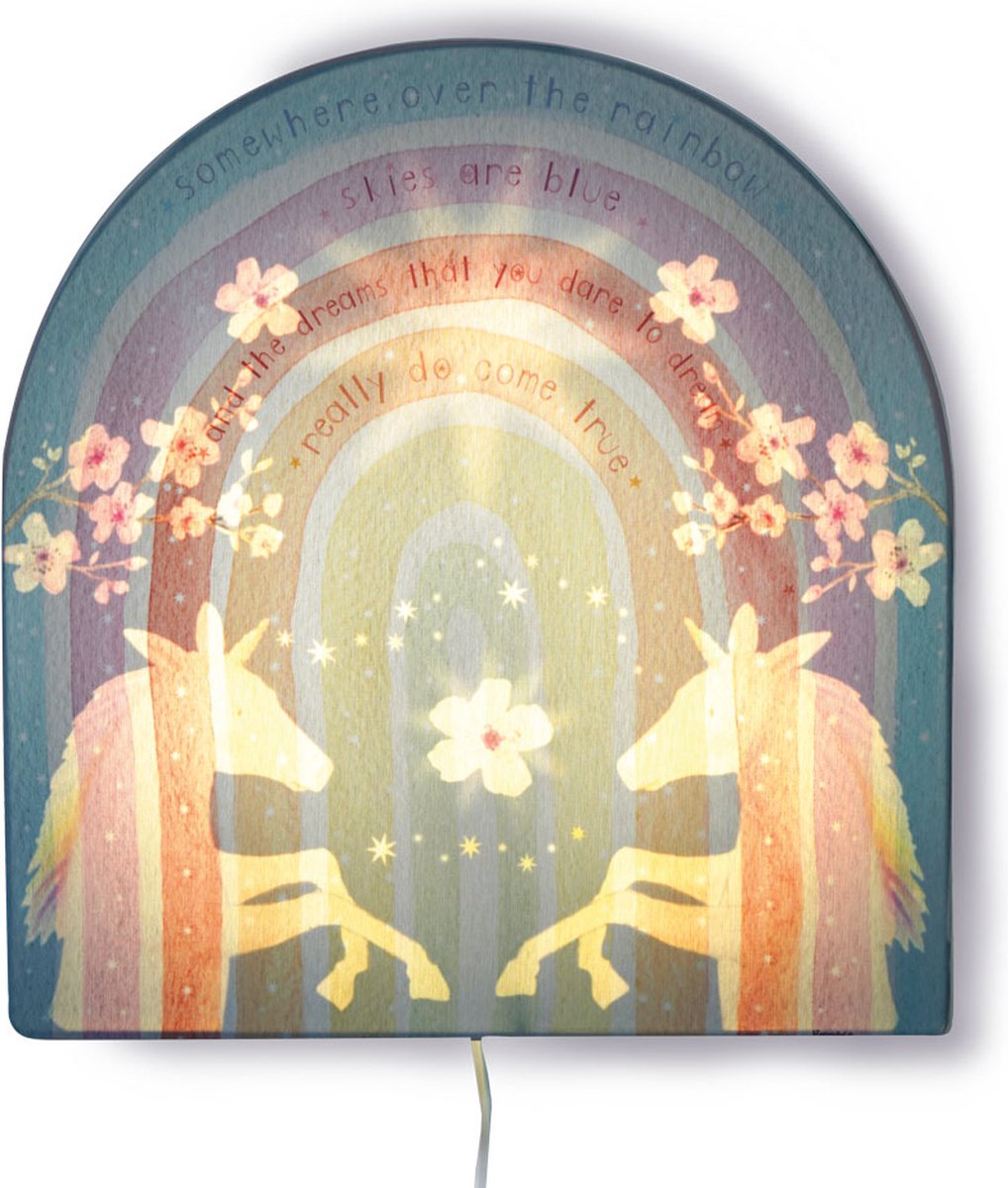 Regenboog wandlamp 12x45 cm | Voor Baby- & Kinderkamer | Geproduceerd in NL | Eigen Ontwerp | Hartendief Design