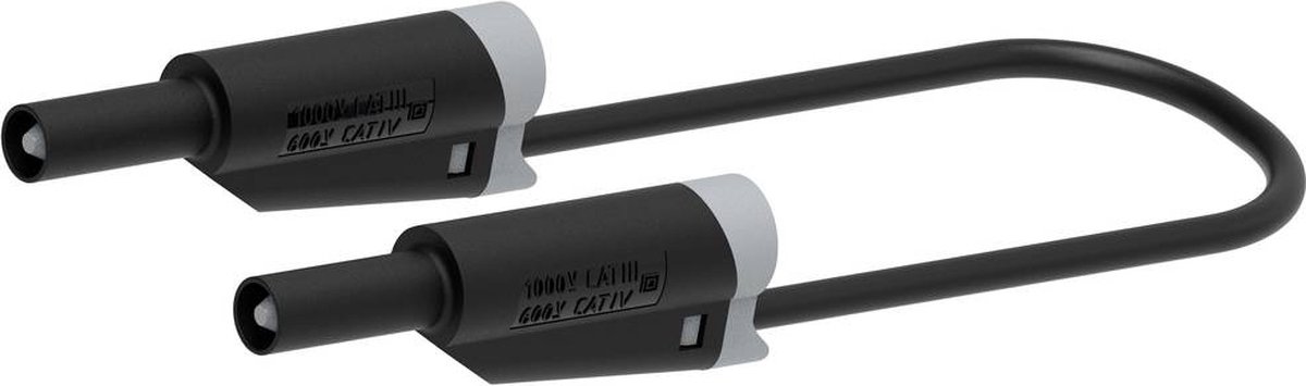 Electro PJP 2710-IEC-CD1-100N Meetsnoer Banaanstekker 4 mm Banaanstekker 4 mm 1.00 m Zwart 1 stuk(s)