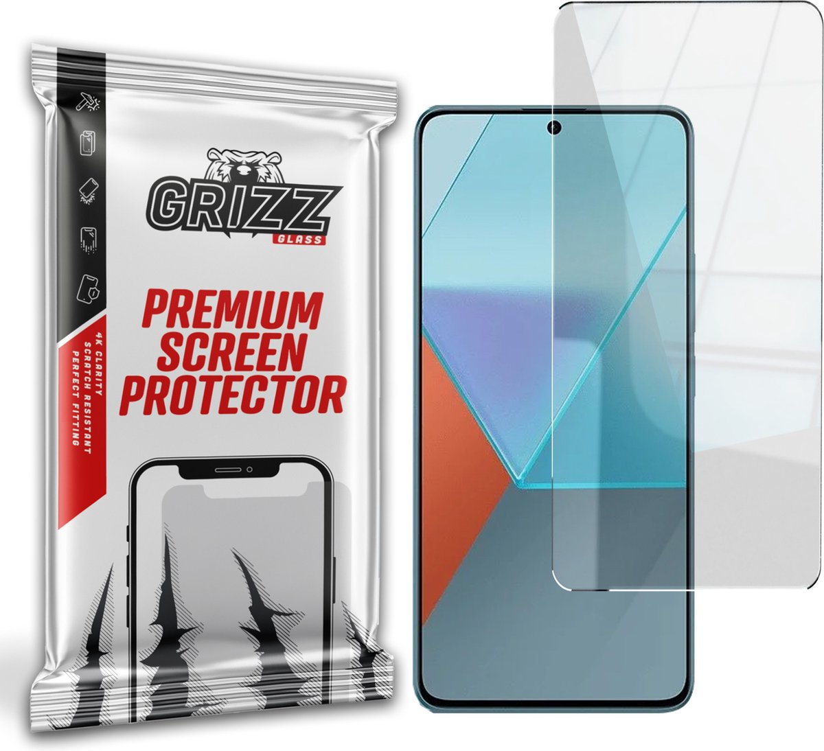 GrizzGlass HybridGlass Screenprotector voor Xiaomi Redmi Note 13 Pro 5G - Transparant