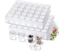 Diamond Painting Accessoires - Kurtzy Helder Plastic Kralen Opslag Organiser Doos - 30 Kleine Verwijderbare Compartiment Containers met Deksels - DIY Nail Art Oorbellen - Glitter Diamond Painting Accessoires